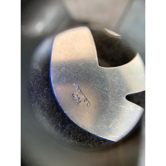 MID Century Pewter Marked JHN Flower Pin Set - Picture 4 of 7